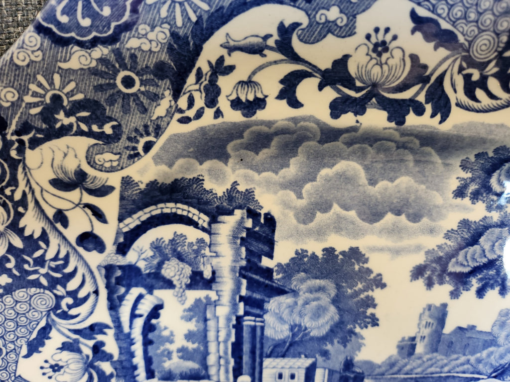 Vintage Copeland Spode Italian Handled Serving Dish Circa 1890–1930 Blue & White