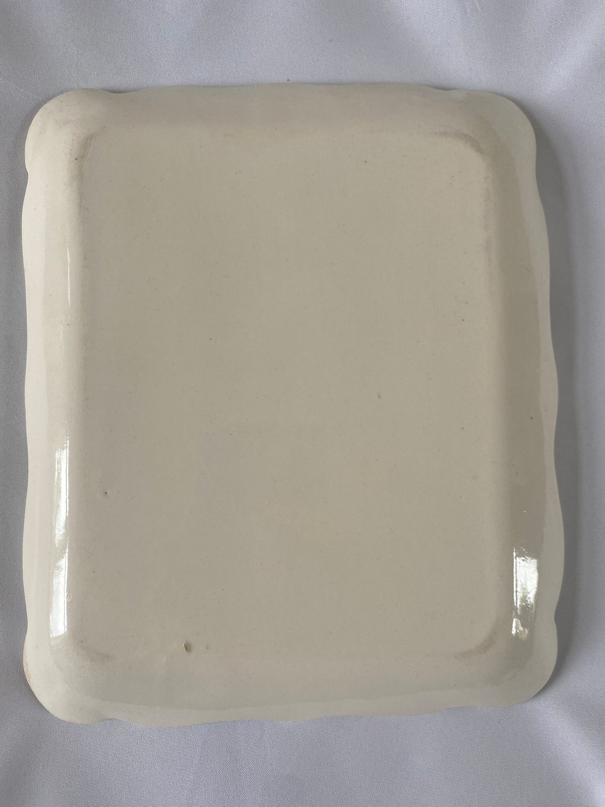 Antique Ceramic Cheese Dish – Victorian Floral, Sage Green & Cream, c.1880–1920