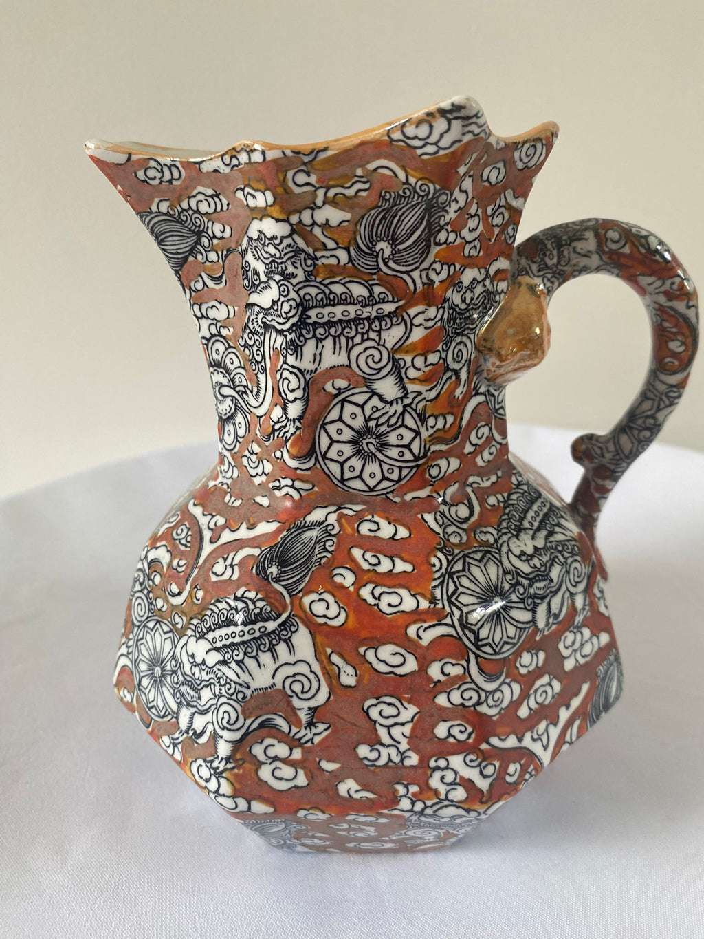 Antique Mason's Patent Ironstone Jug – Bandana Pattern, Mid-Victorian, c.1850–1880