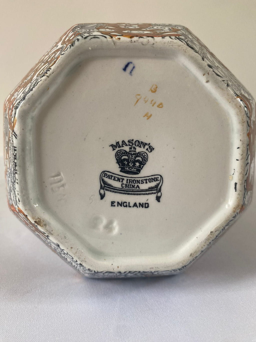Antique Mason's Patent Ironstone Jug – Bandana Pattern, Mid-Victorian, c.1850–1880