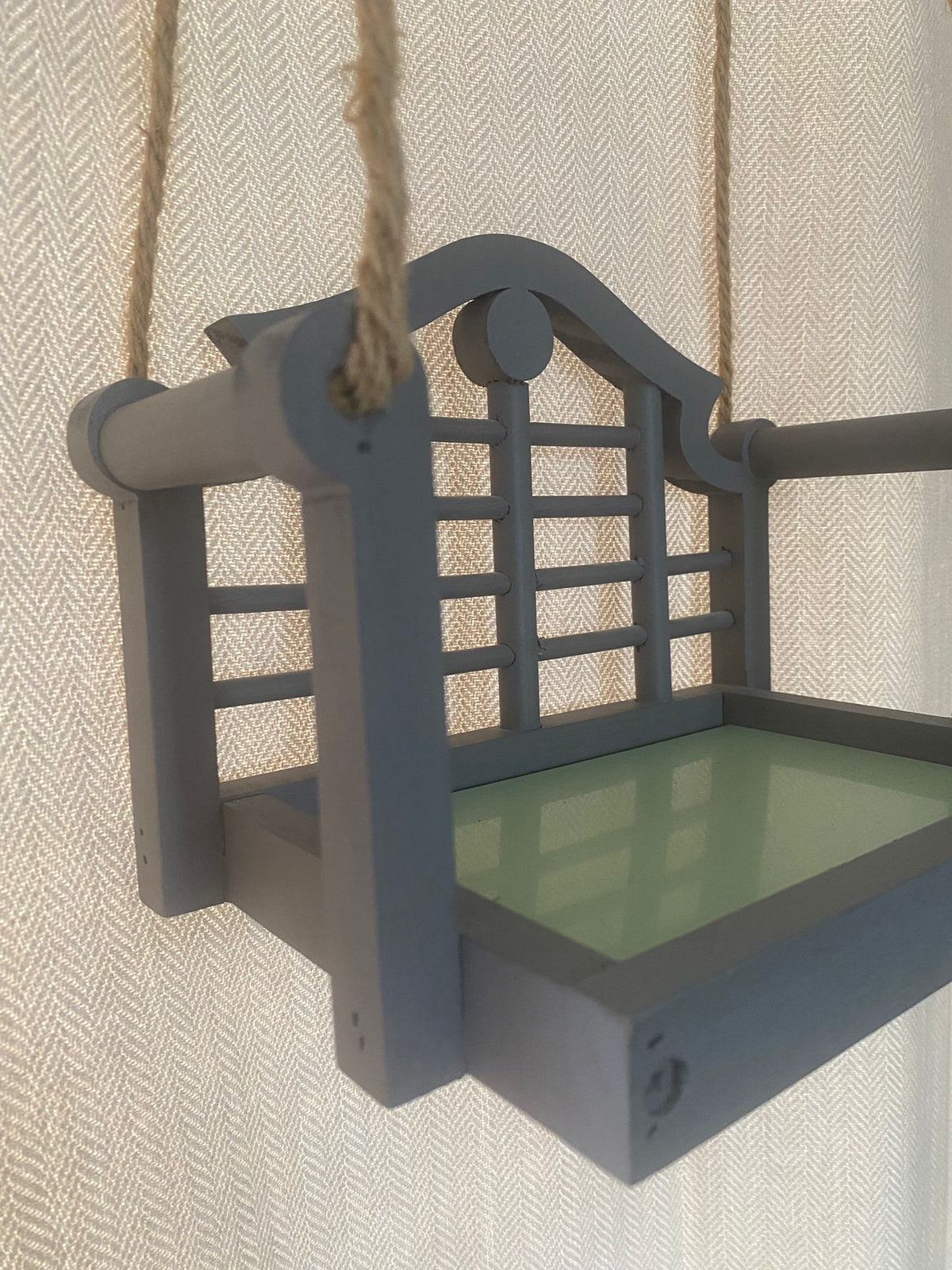 Lutyens Hanging Bird Feeder & Planter – Slate Grey, Wildlife World, Jute Rope