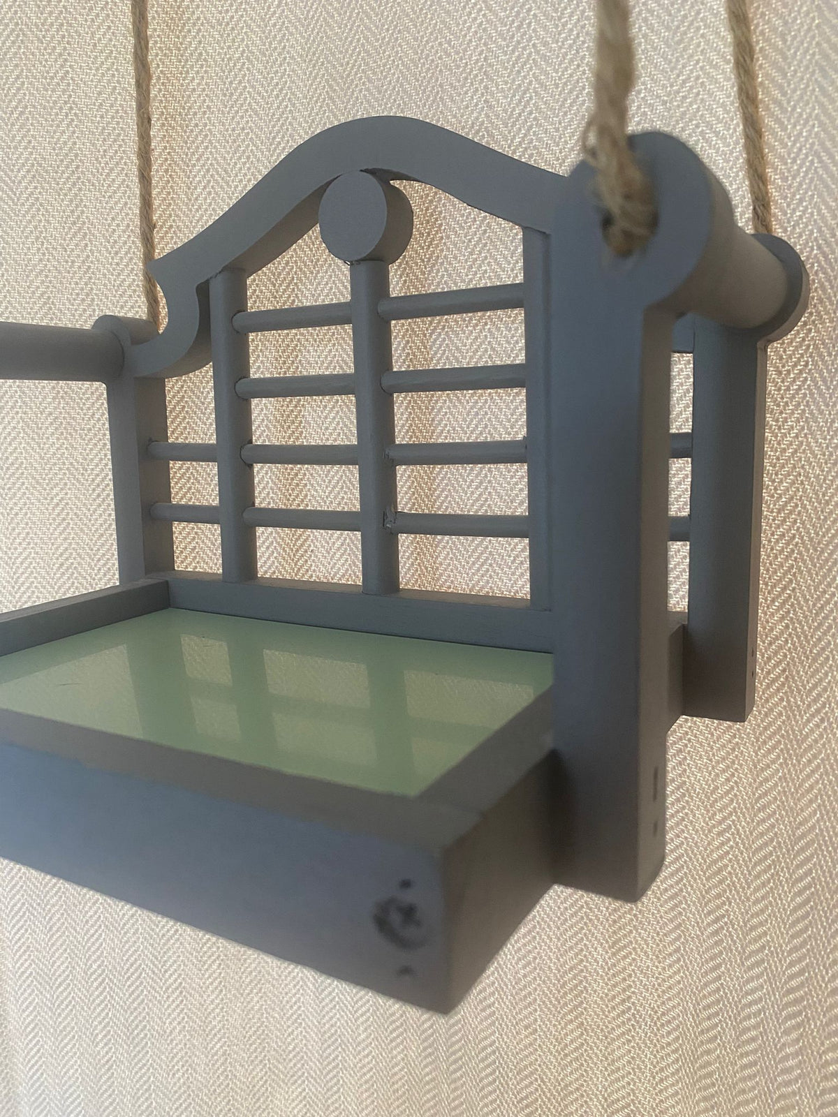 Lutyens Hanging Bird Feeder & Planter – Slate Grey, Wildlife World, Jute Rope