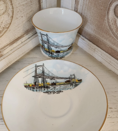 Runcorn–Widnes Transporter Bridge 1925 King George V Commemorative Cup & Saucer