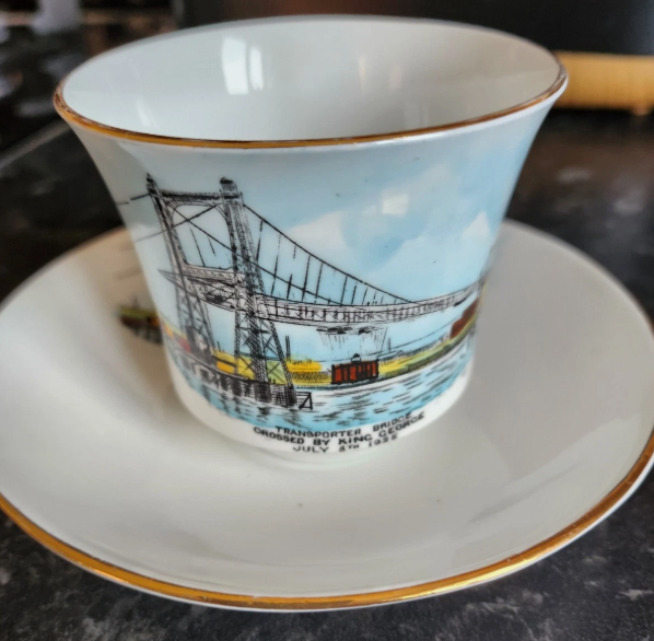 Runcorn–Widnes Transporter Bridge 1925 King George V Commemorative Cup & Saucer