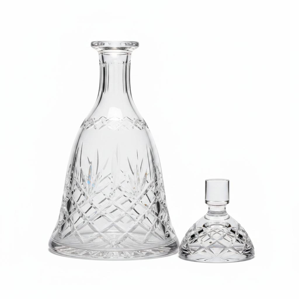Vintage Cut Glass Decanter – Diamond Pattern Barware