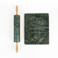 Heavy Green Marble Rolling Pin & Pastry Board – Vintage Kitchen Set