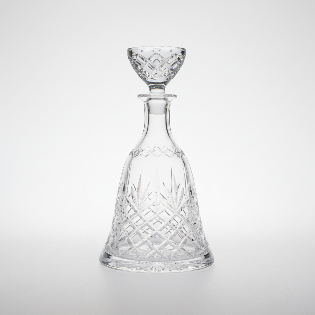 Vintage Cut Glass Decanter – Diamond Pattern Barware