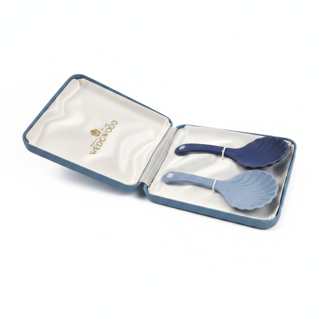 Wedgwood Jasperware Shell Spoons – Blue & Portland Blue Boxed Set